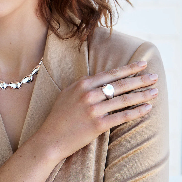 Najo Silver Teardrop Ring - Medium