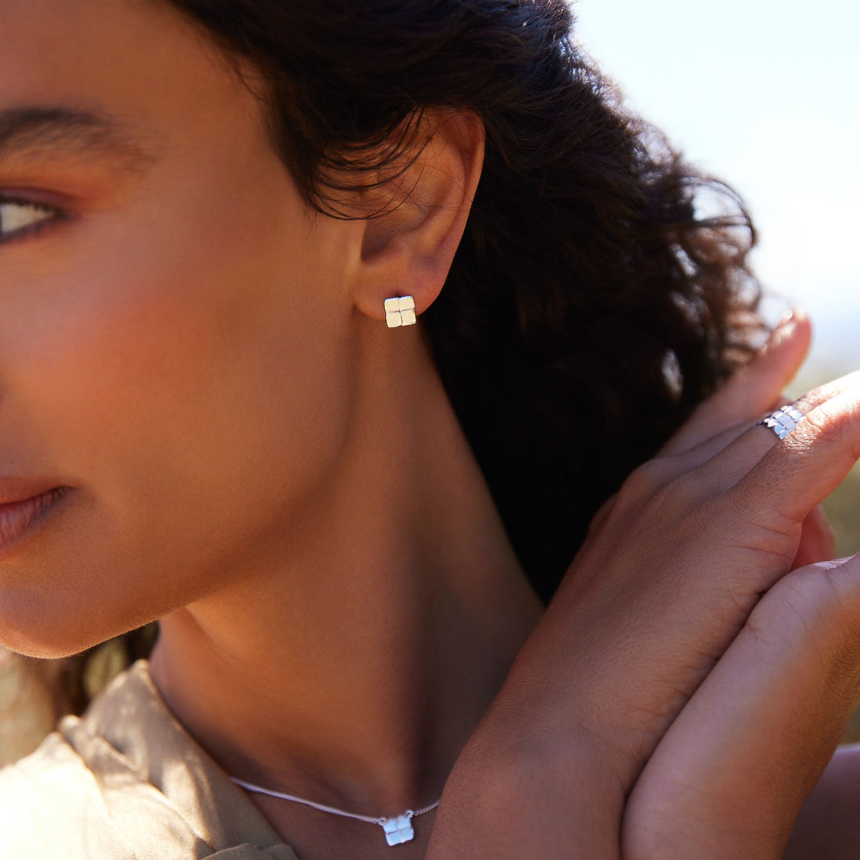 Najo Weave Stud Earrings - Sterling Silver