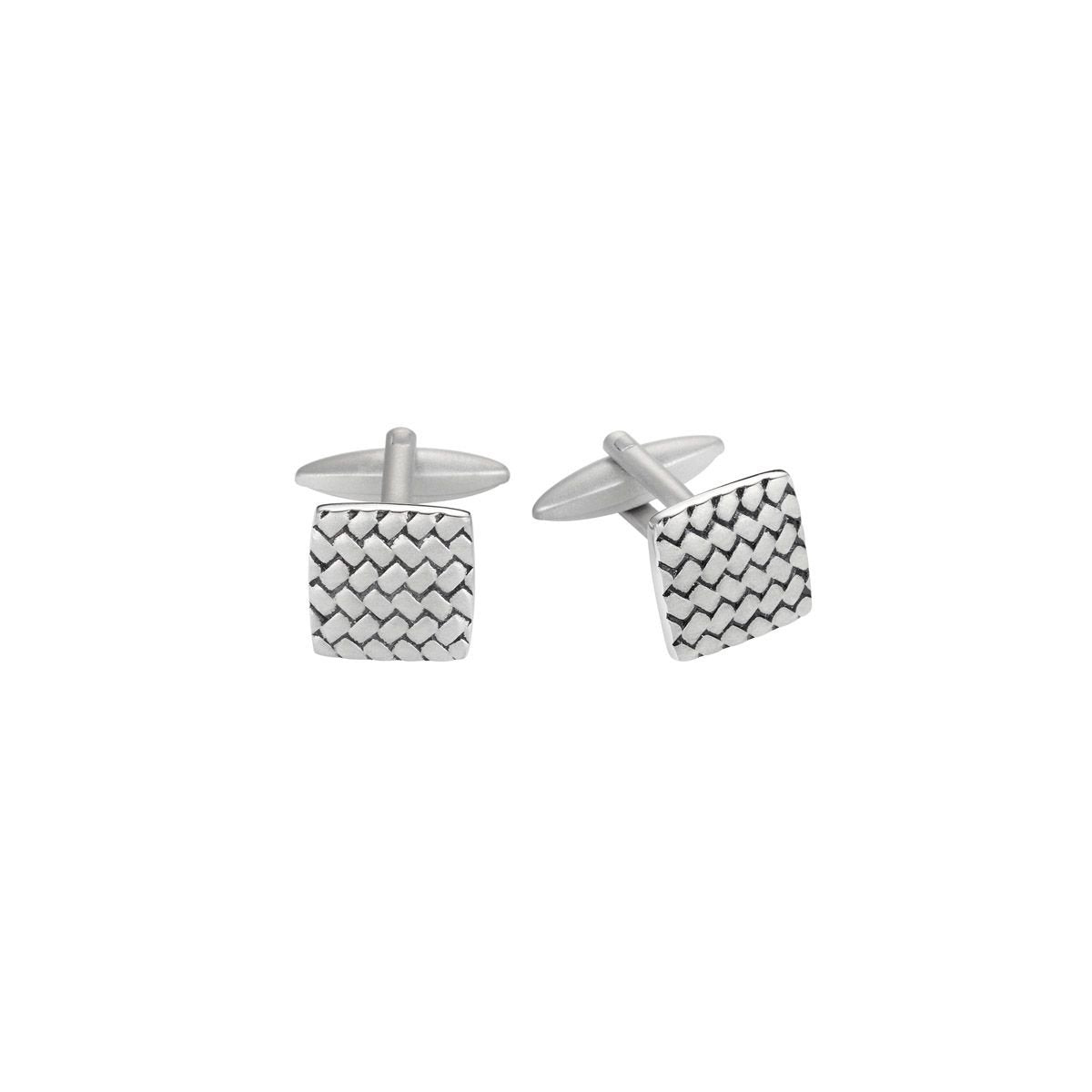 Cudworth Stainless Steel Sandblasted Tyre Pattern Cufflinks