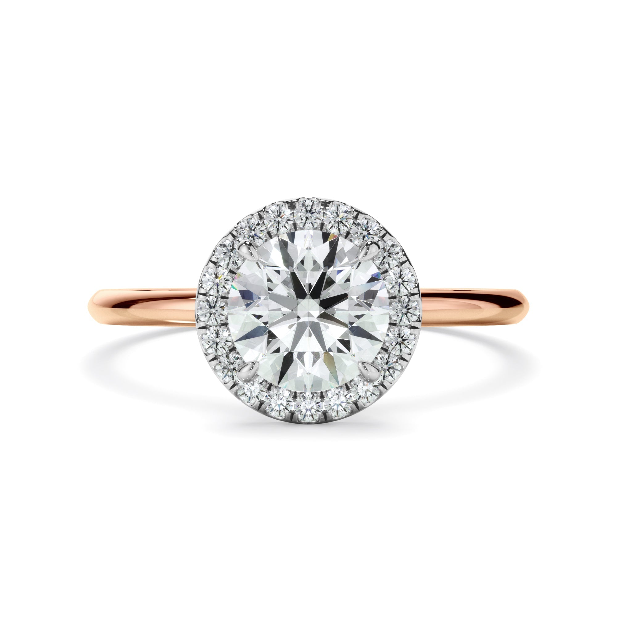 Round Brilliant Cut Diamond Halo Engagement Ring