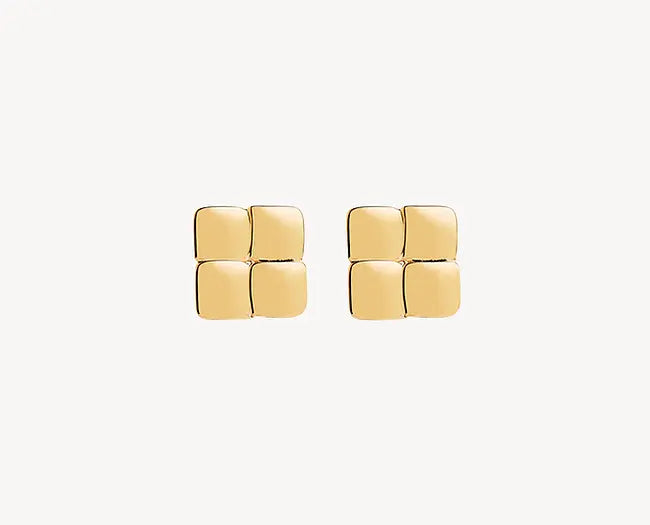 Najo Weave Stud Earring - Yellow Gold