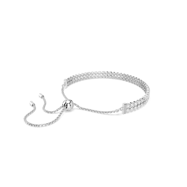 Swarovski Matrix Bracelet – Round cut, White, Rhodium plated