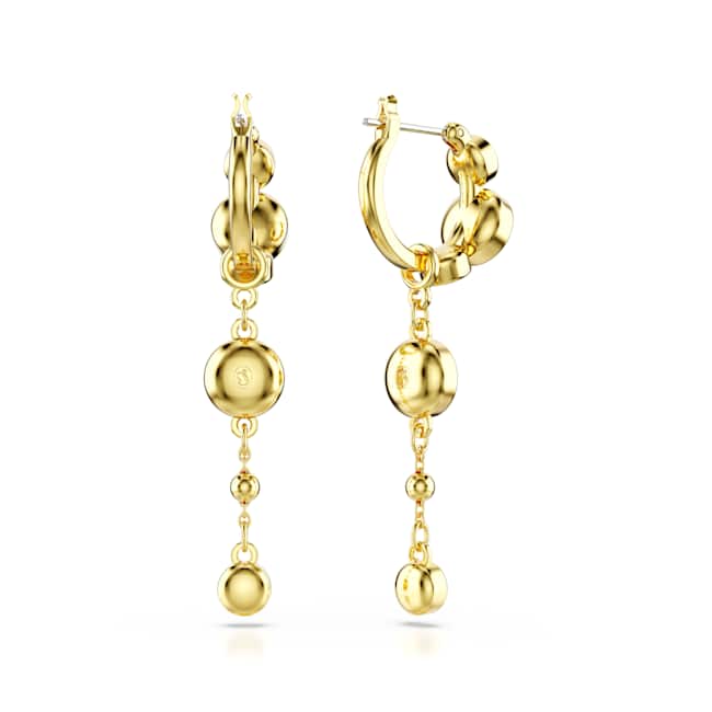 Swarovski Imber Drop Earrings – Round cut, White, 18K gold finish