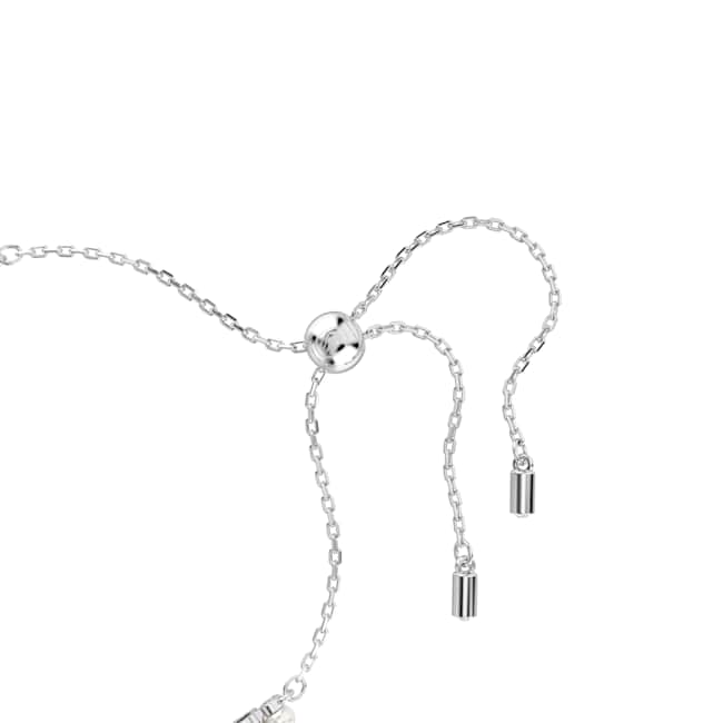 Swarovski Matrix Bracelet – Crystal pearl, Round cut, White, Rhodium plated