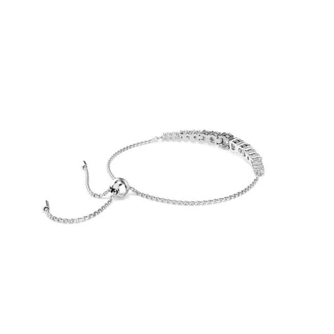 Swarovski Matrix Bracelet – Gradient of round cuts, White, Rhodium plated