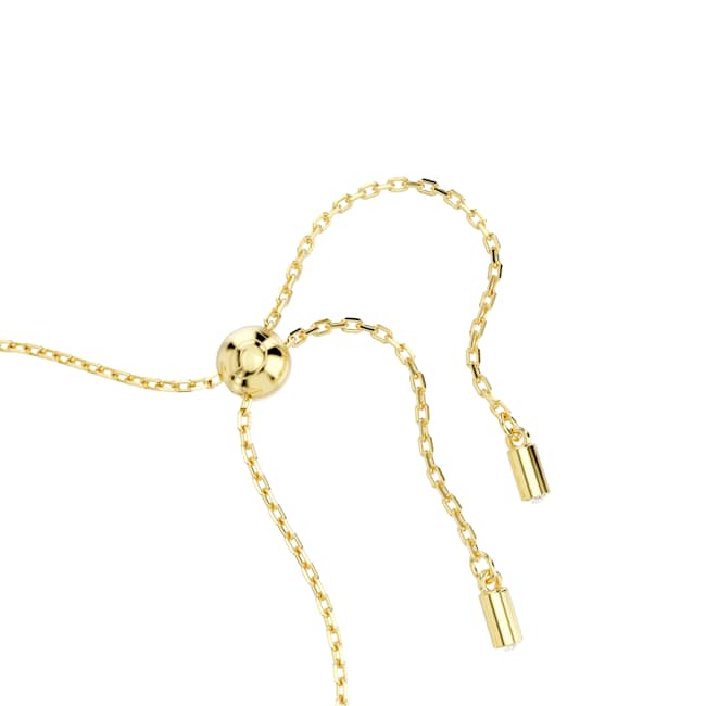 Swarovski Symbolica Bracelet – Crystal pearl, Clover, evil eye and horseshoe, Blue, Gold-tone plated