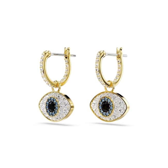 Swarovski Symbolica Drop Earrings – Evil eye, Blue, 18K gold finish