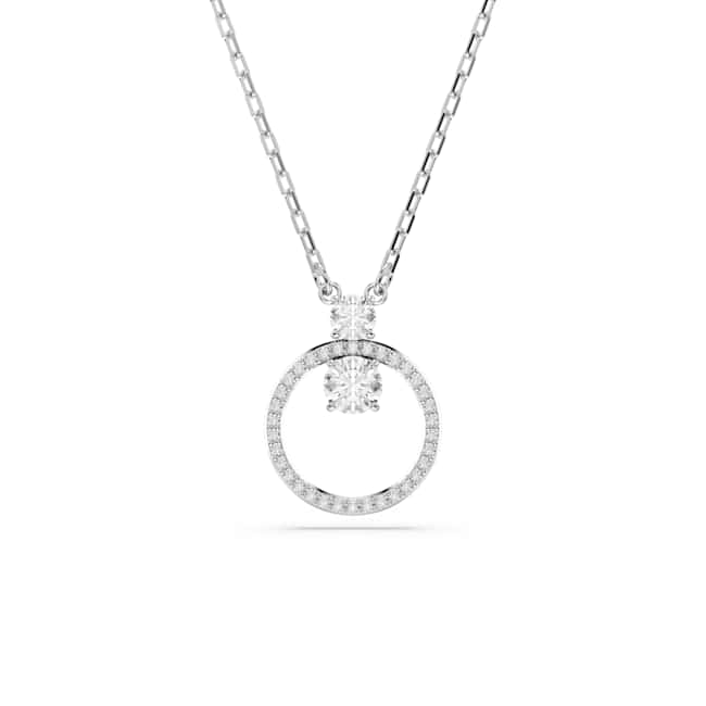 Swarovski Constella Pendant – Pavé, Round cut, White, Rhodium plated