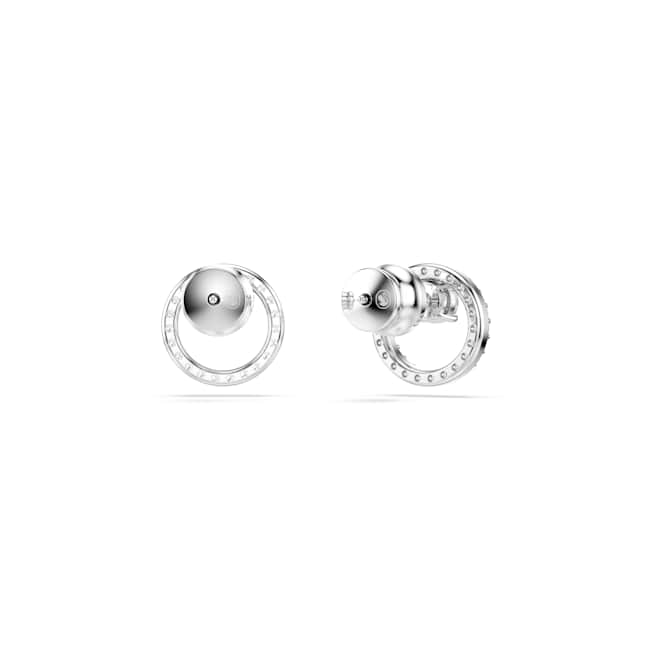 Swarovski Constella Stud Earrings – Round cut, White, Rhodium plated