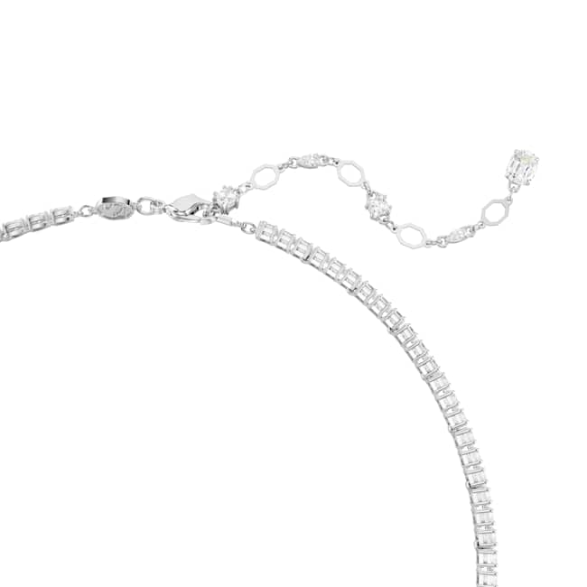 Swarovski Matrix Y Necklace – Mixed cuts, White, Rhodium plated