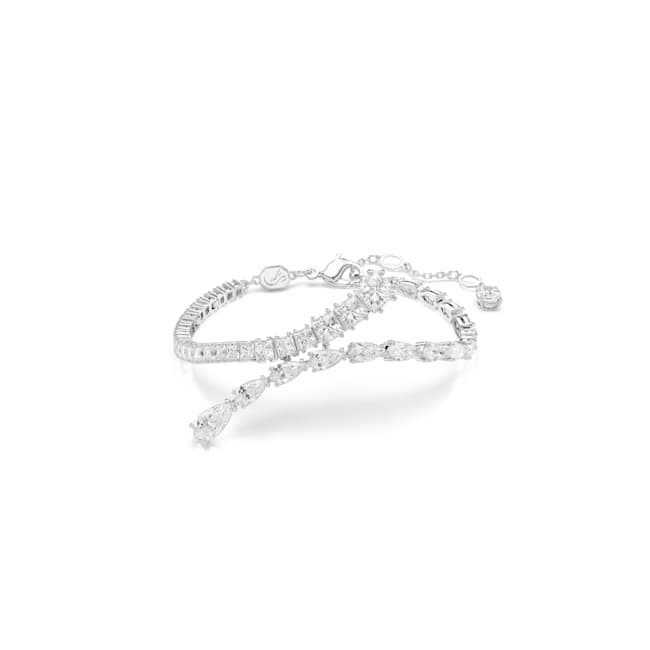 Swarovski Matrix Bracelet – Mixed cuts, White, Rhodium plated
