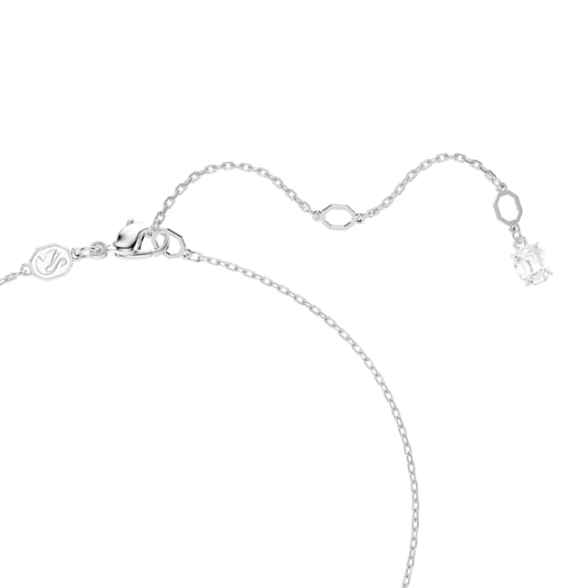 Swarovski Matrix Pendant – Crystal pearl, Round cut, White, Rhodium plated