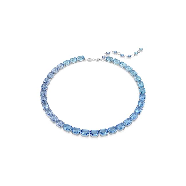 Swarovski Millenia Necklace – Octagon cut, Colour gradient, Blue, Rhodium plated