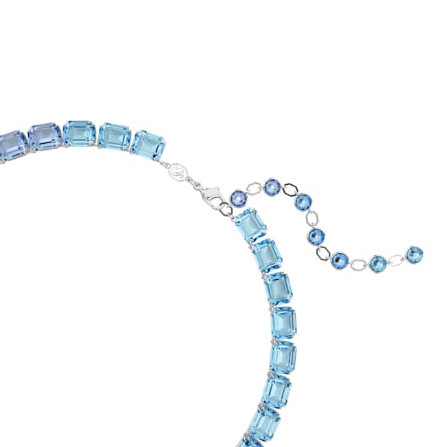 Swarovski Millenia Necklace – Octagon cut, Colour gradient, Blue, Rhodium plated
