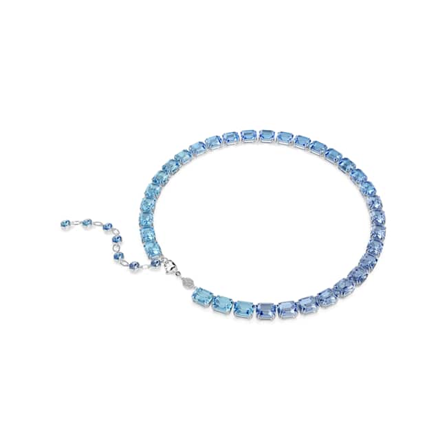 Swarovski Millenia Necklace – Octagon cut, Colour gradient, Blue, Rhodium plated