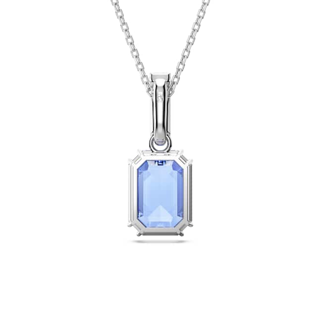 Swarovski Millenia Pendant – Octagon cut, Blue, Rhodium plated