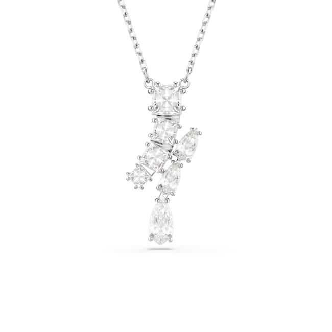 Swarovski Matrix Pendant – Mixed cuts, White, Rhodium plated