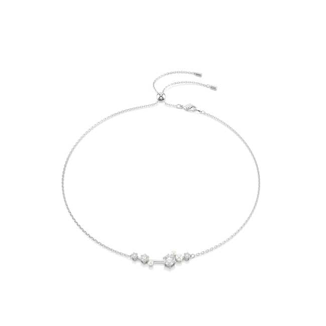 Swarovski Constella necklace – Crystal pearl, Round cuts, White, Rhodium plated