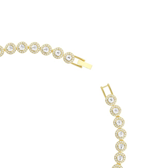Swarovski Una Angelic Necklace – Round cut, White, Gold-tone plated