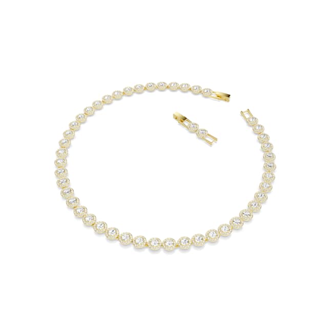 Swarovski Una Angelic Necklace – Round cut, White, Gold-tone plated