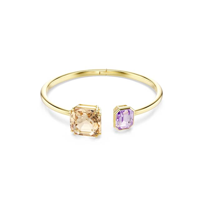 Swarovski Millenia bangle – Octagon cut, Multicolored, Gold-tone plated