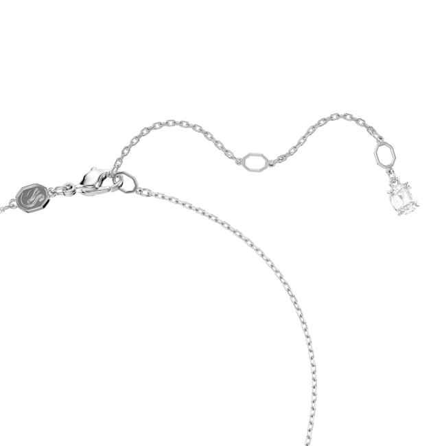 Swarovski Matrix Pendant – Baguette cut, Knot, White, Rhodium plated