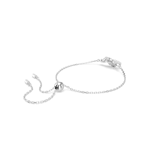 Swarovski Matrix Bracelet – Baguette cut, Knot, White, Rhodium plated