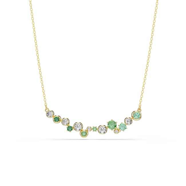 Swarovski Constella necklace – Mixed cuts, Green, Gold-tone plated