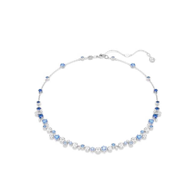 Swarovski Constella necklace – Mixed cuts, Blue, Rhodium plated