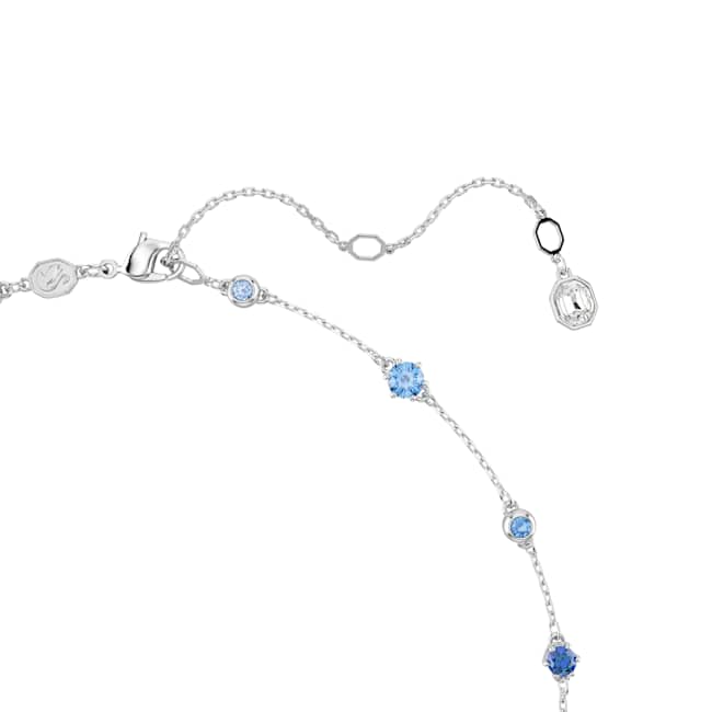 Swarovski Constella Necklace – Mixed cuts, Blue, Rhodium plated