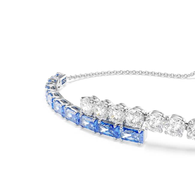 Swarovski Matrix Bracelet – Mixed cuts, Blue, Rhodium plated