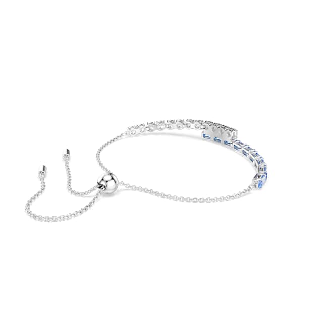 Swarovski Matrix Bracelet – Mixed cuts, Blue, Rhodium plated