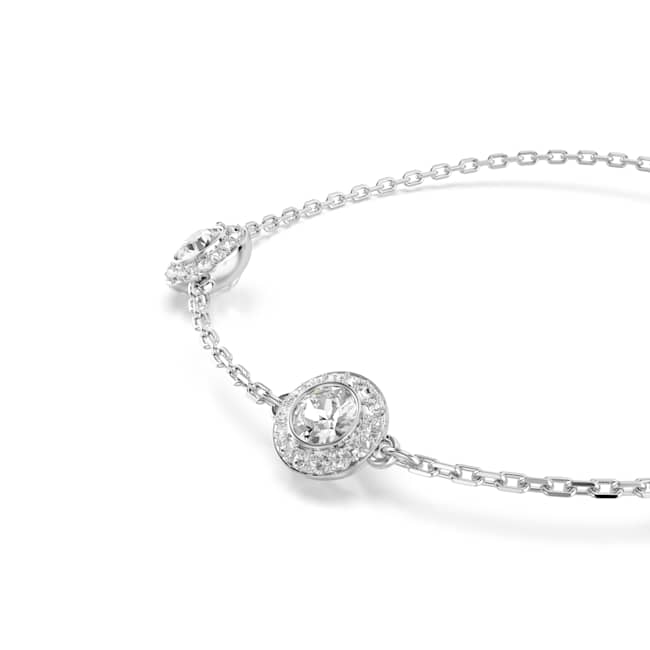 Swarovski Una Angelic Bracelet – Round cut, Double sided motifs, White, Rhodium plated
