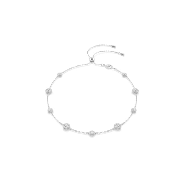 Swarovski Una Angelic necklace – Round cut, Double sided motifs, White, Rhodium plated