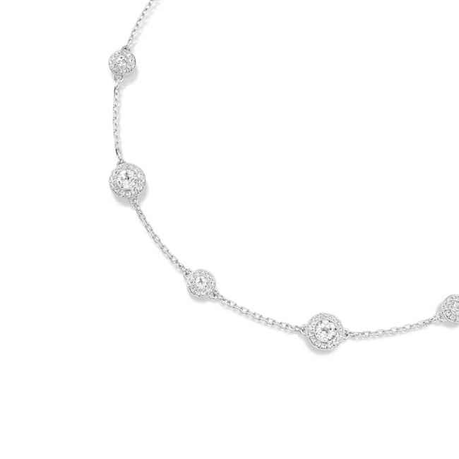 Swarovski Una Angelic Necklace – Round cut, Double sided motifs, White, Rhodium plated