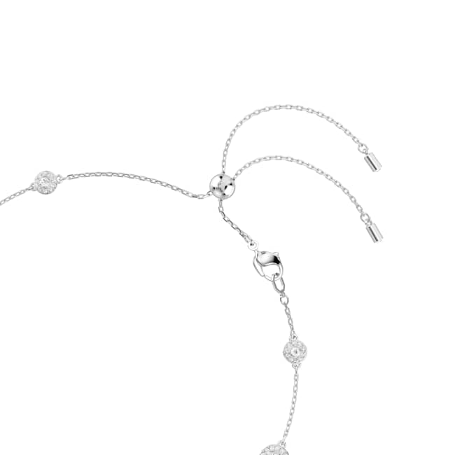 Swarovski Una Angelic Necklace – Round cut, Double sided motifs, White, Rhodium plated