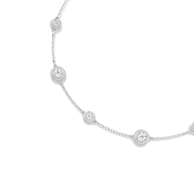 Swarovski Una Angelic Necklace – Round cut, Double sided motifs, White, Rhodium plated