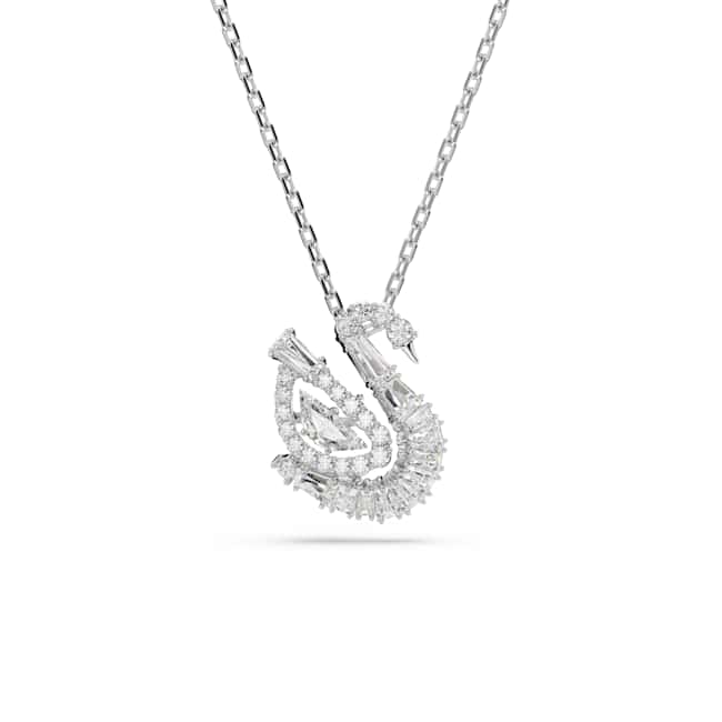 Swarovski Swan pendant – Mixed cuts, Swan, White