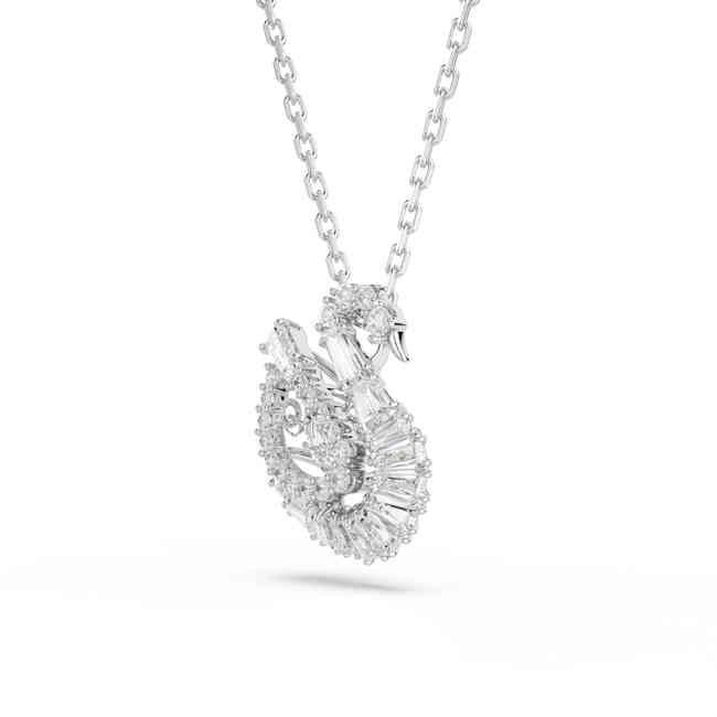 Swarovski Swan Pendant – Mixed cuts, Swan, White