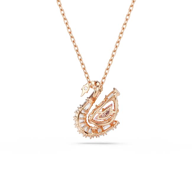 Swarovski Swan Pendant – Mixed cuts, Swan, Pink