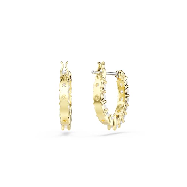 Swarovski Matrix Vittore Hoop Earrings – Round cut, White, Gold-tone plated