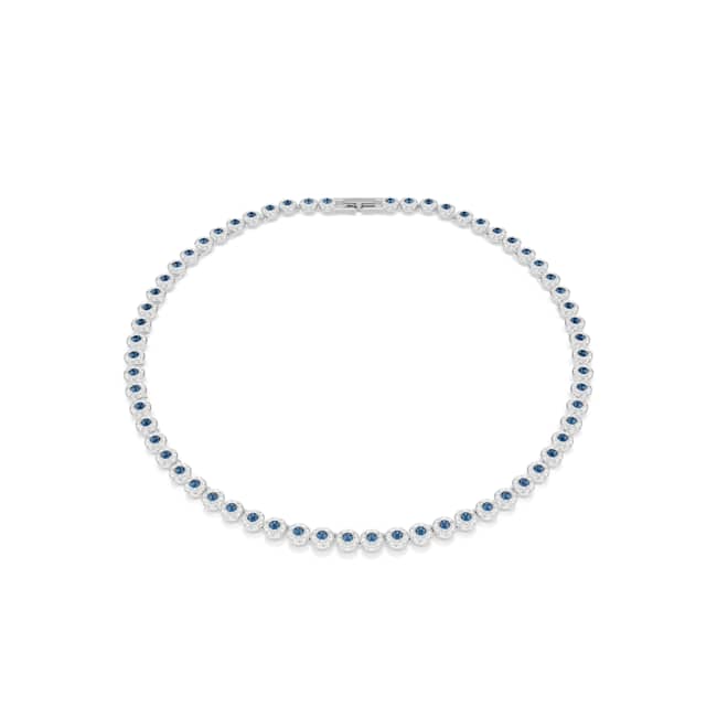 Swarovski Una Angelic necklace – Round cut, Blue, Rhodium plated
