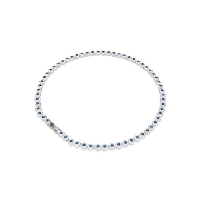 Swarovski Una Angelic Necklace – Round cut, Blue, Rhodium plated