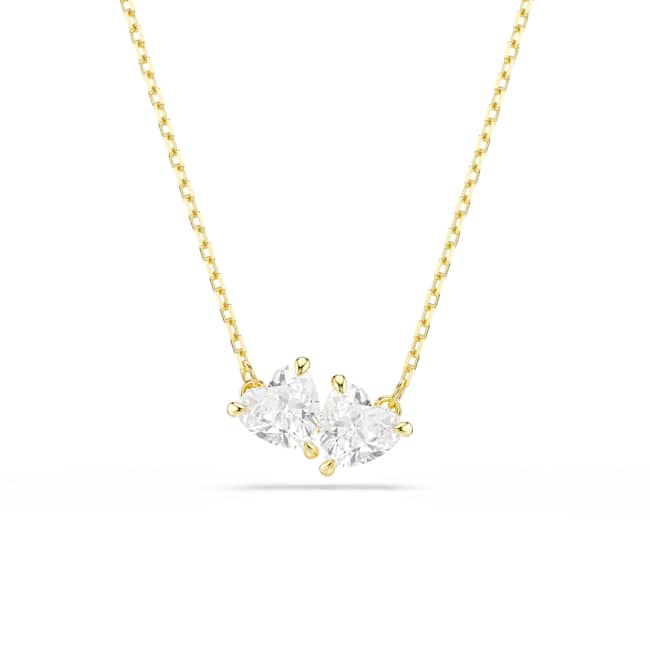 Swarovski Mesmera necklace – Heart, White, Gold-tone plated