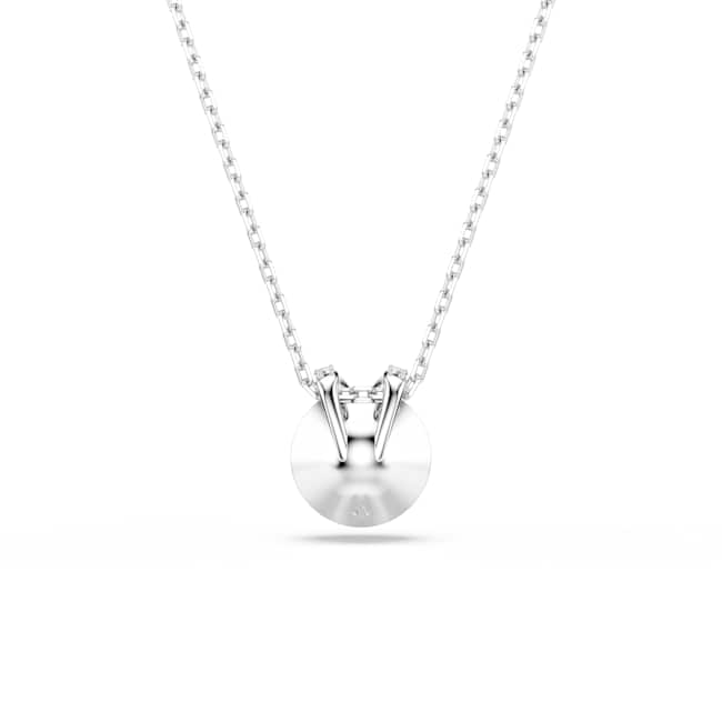 Swarovski Bella V Pendant – Round cut, Blue, Rhodium plated