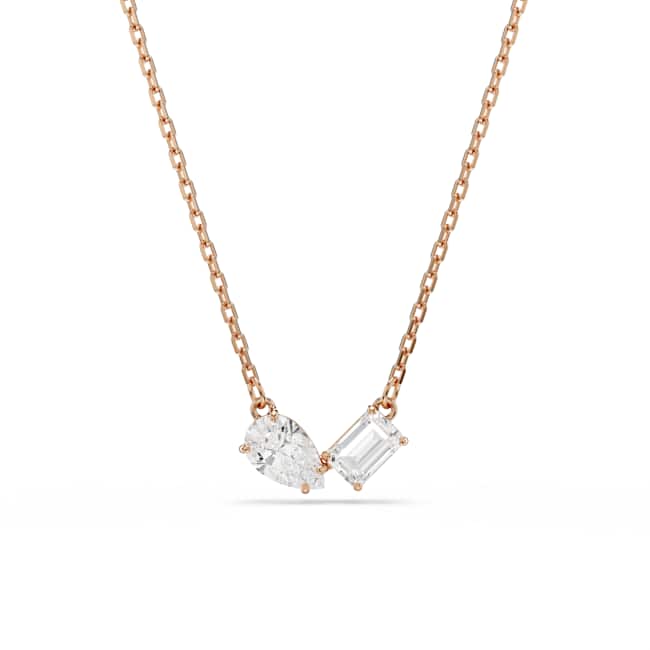 Swarovski Mesmera Set – Pear cut, Octagon cut, White, Rose gold-tone plated
