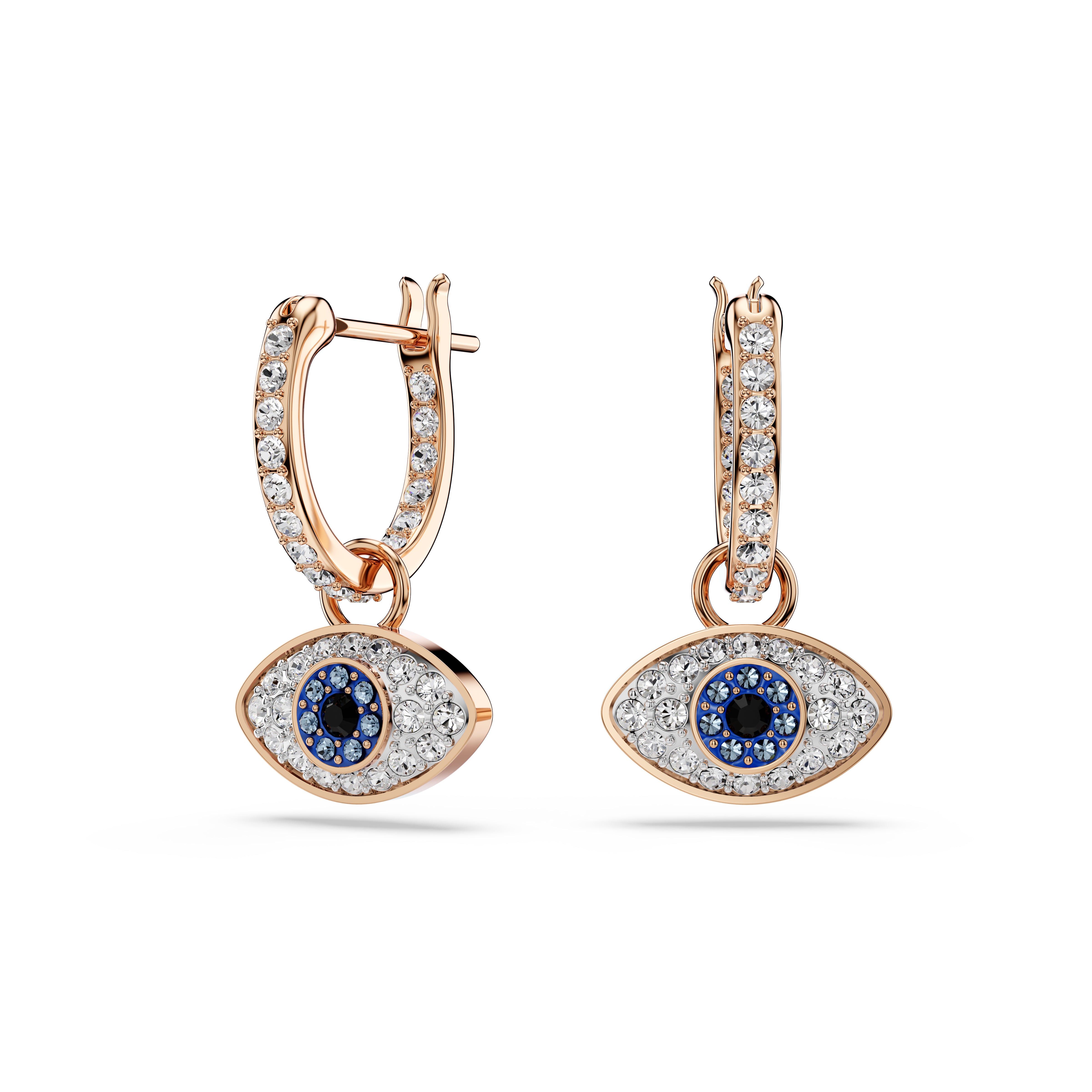 Swarovski Symbolica drop earrings – Eye, Multicolored, Rose gold-tone plated