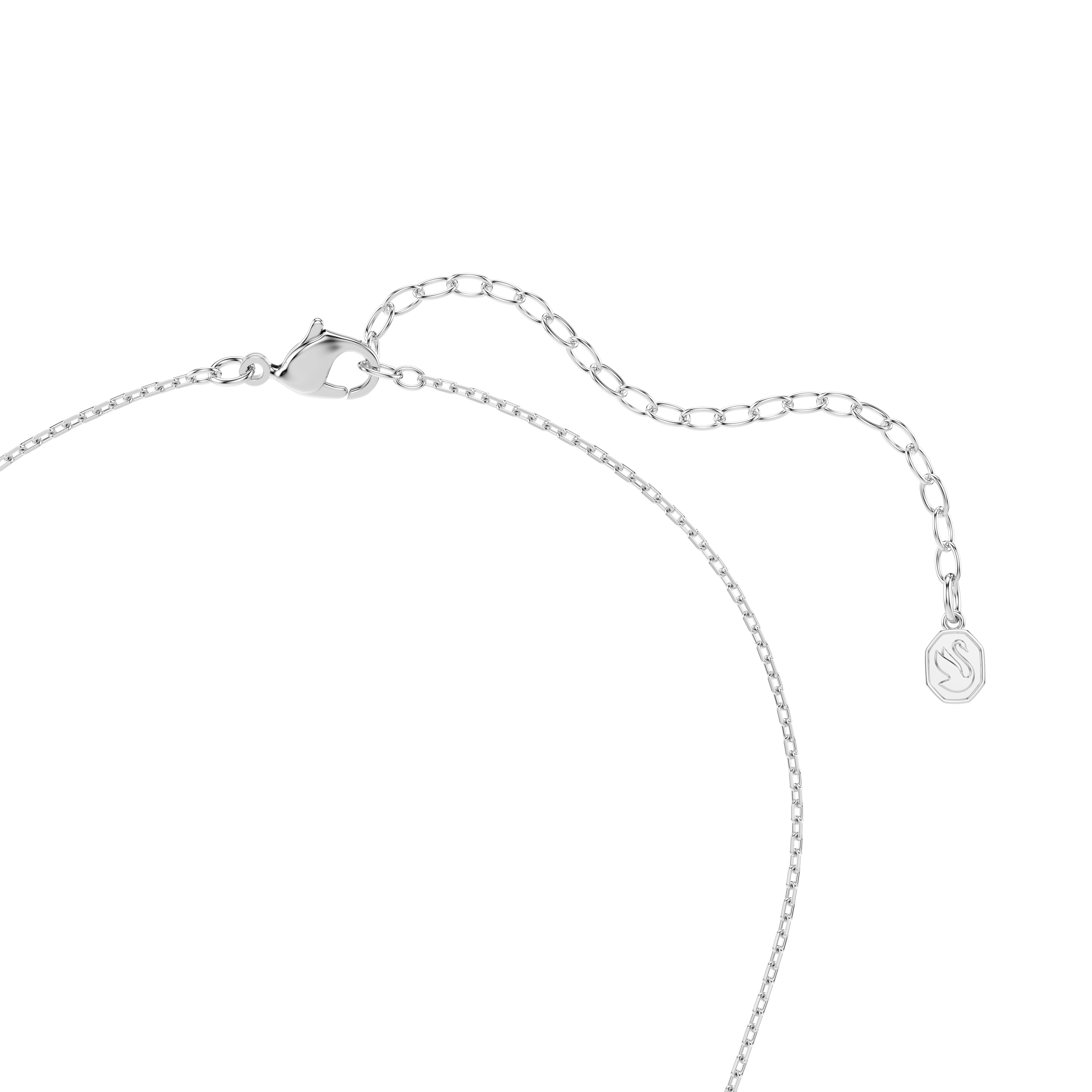 Swarovski Hyperbola Pendant – Round cut, White, Rhodium plated