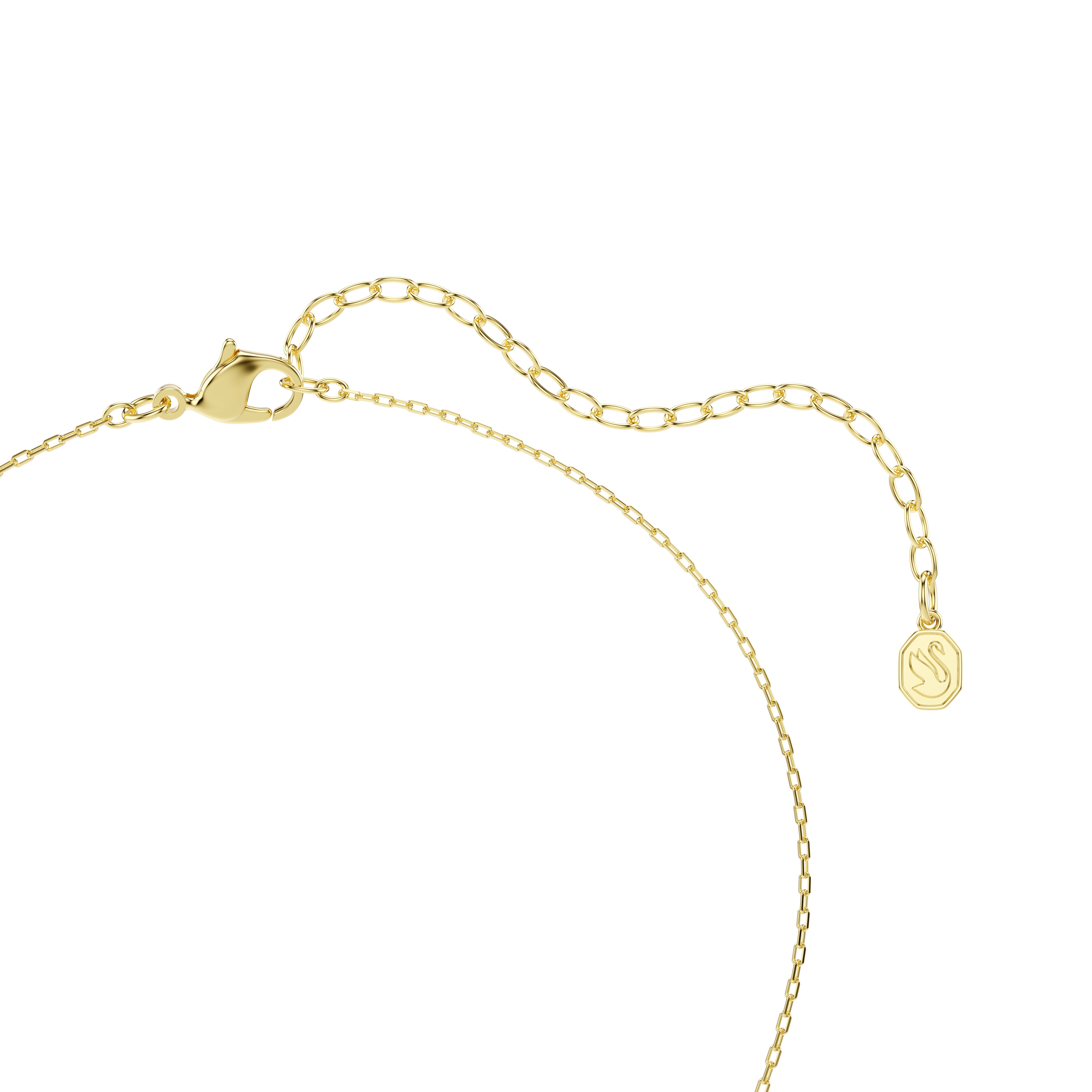 Swarovski Idyllia Pendant – Mixed cuts, Heart, Key, Pink, Gold-tone plated