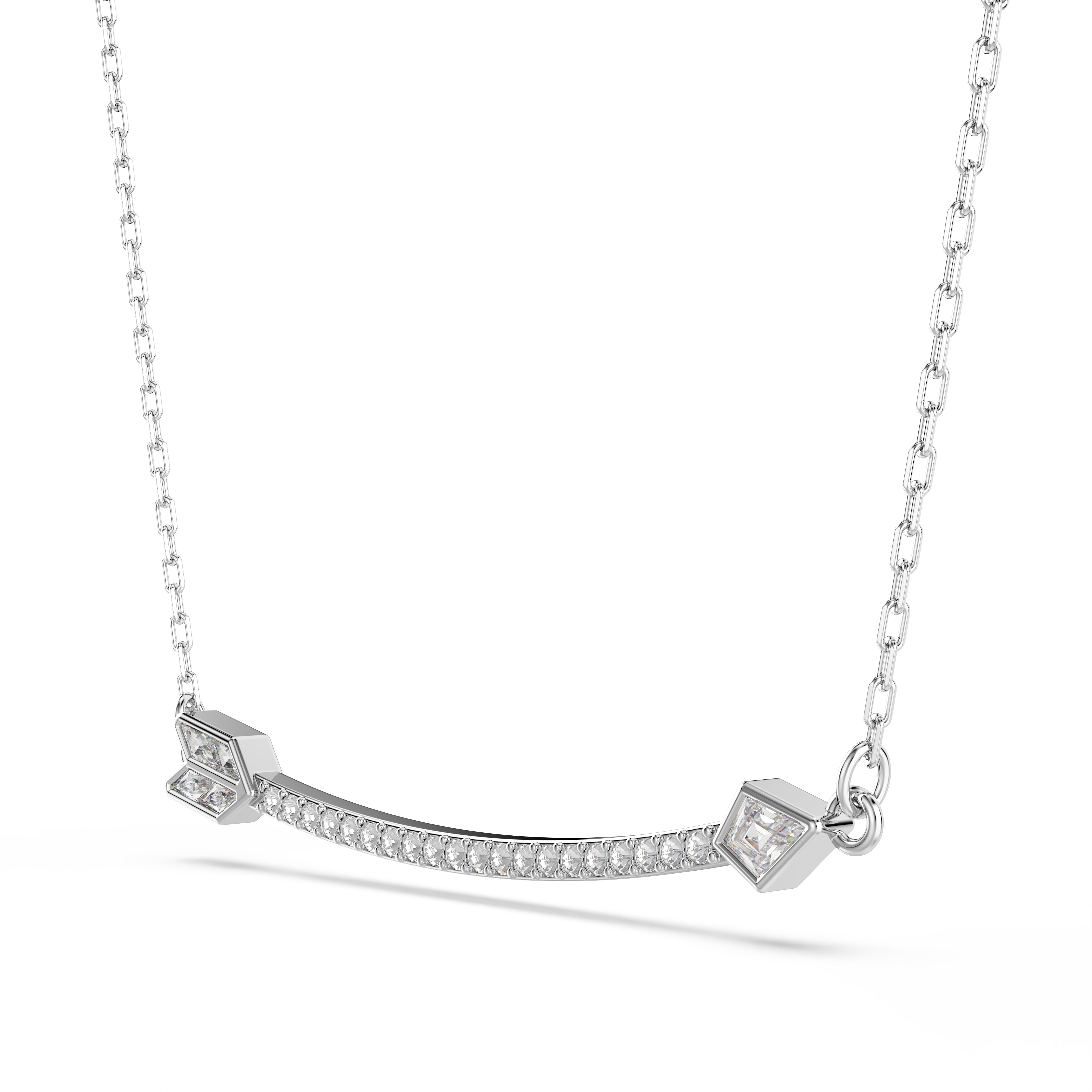 Swarovski Idyllia Pendant – Mixed cuts, Arrow, White, Rhodium plated